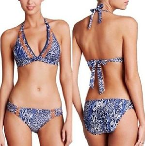 Lucky Brand two-piece embroidered swimsuit